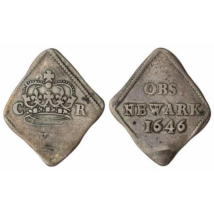 Charles I (1625-1649), Sixpence, Newark, 1646, crown dividing C and R, rev. OBS | NEWARK
