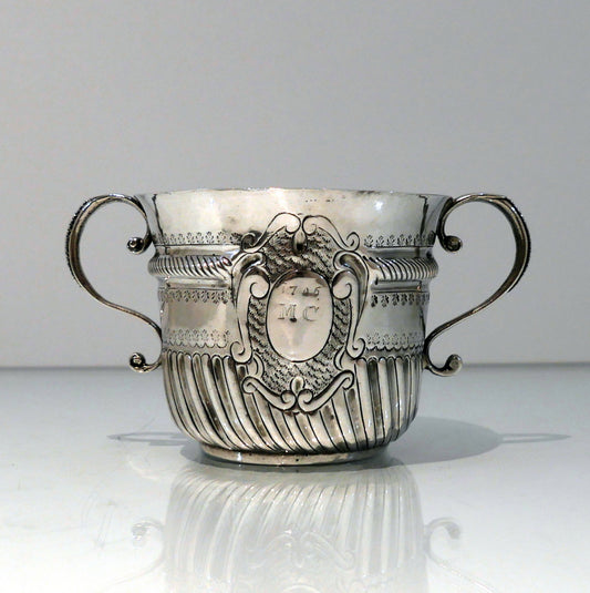 Early 18th Century Antique Queen Anne Britannia Silver Porringer London 1706 John Cory